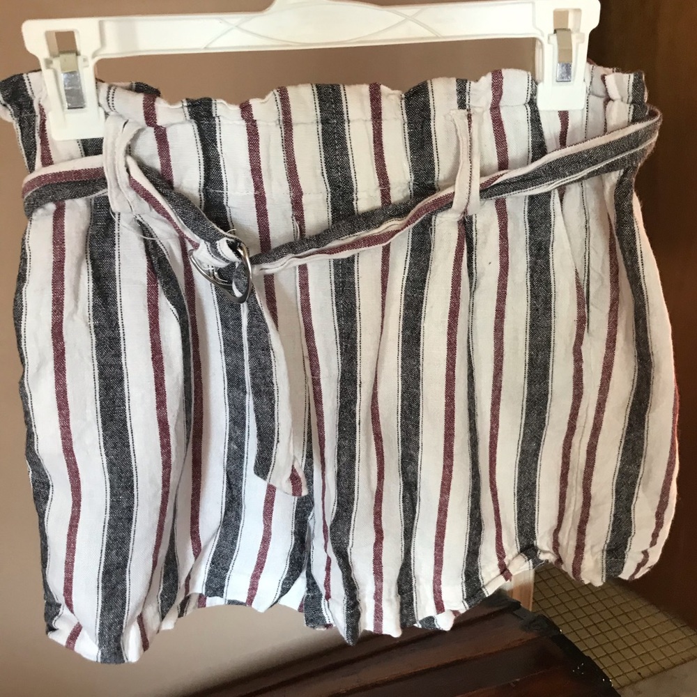 Striped high waisted shorts